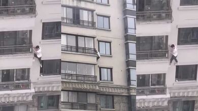 贵阳市花果园高楼惊现蜘蛛侠！白衣男子通奸偷人被抓包 37楼徒手爬下 心理素质牛逼 结局封神！